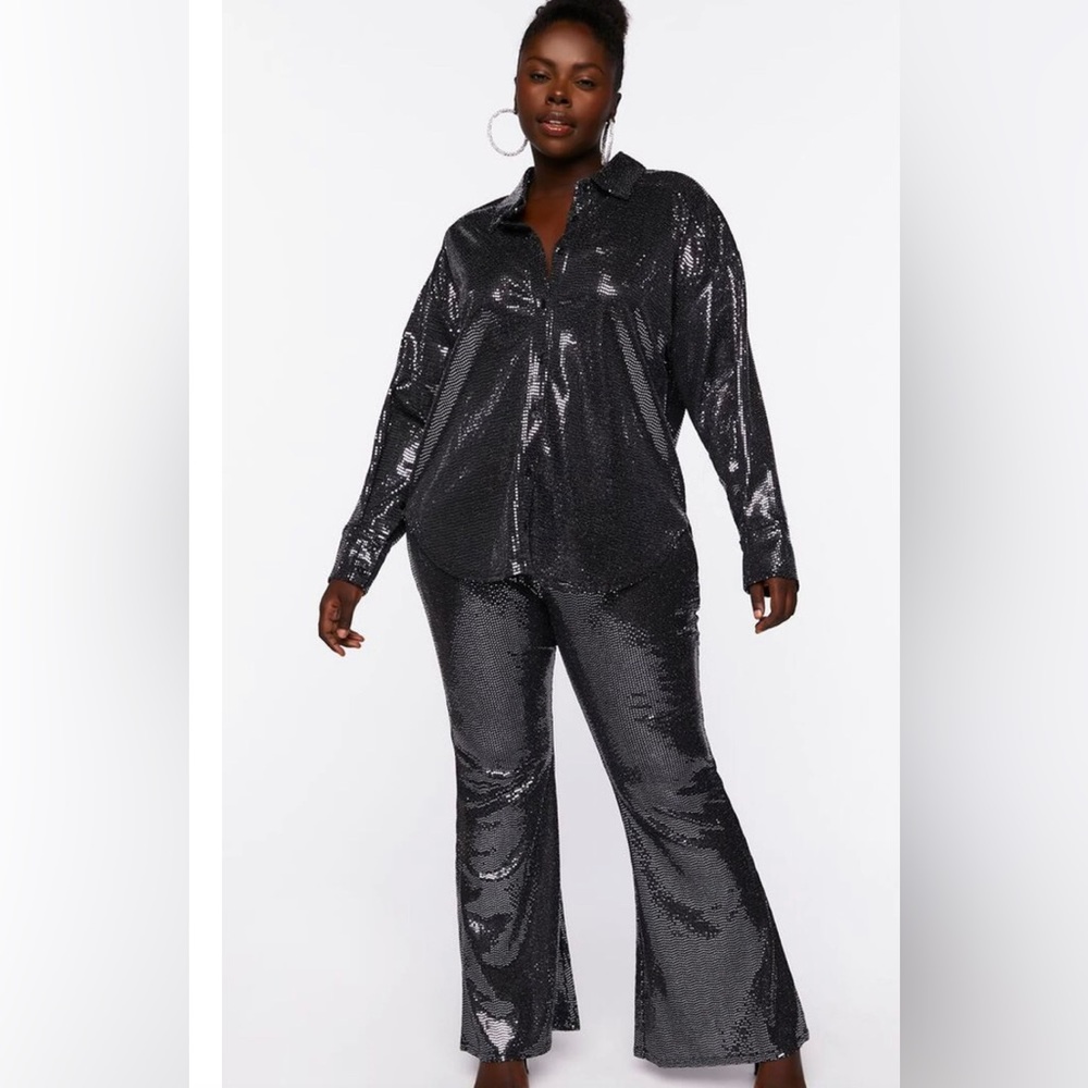 Forever 21 Plus Size Sequin Flare Pants
